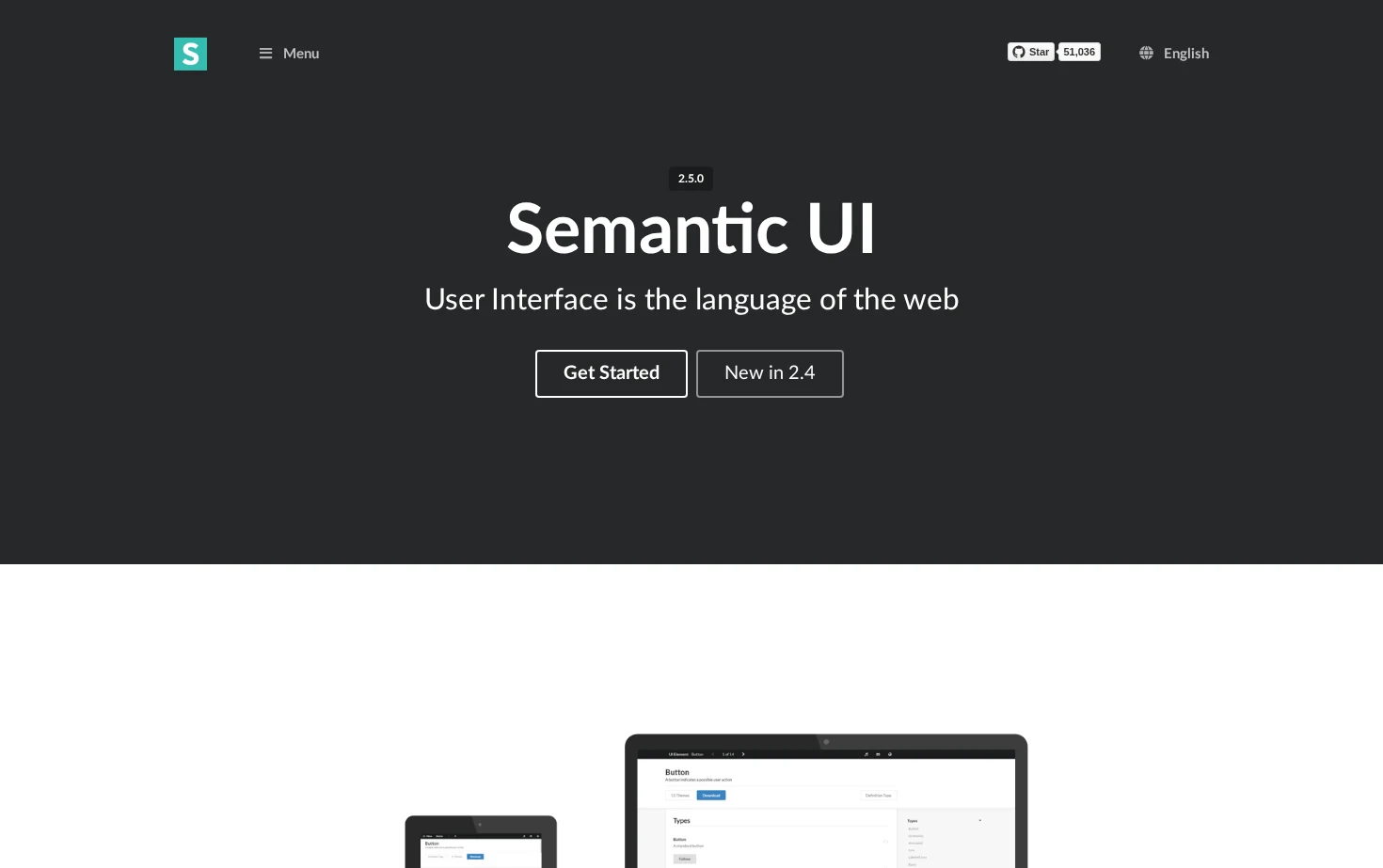 Semantic UI 页面快照